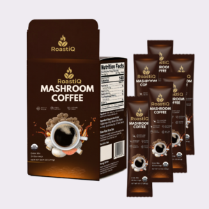 RoastiQ Instant Mushroom Coffee with 6 Adaptogenic Mushrooms and MCT Oil for Better Energy, Focus, Digestion & Immune Support,No Earthy Aftertaste, Smooth Dissolution, 30 Servings
